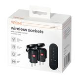 Zestaw bezprzewodowych gniazd MINI Schuko, sterowanych pilotem 2+1, 2300W, IP44