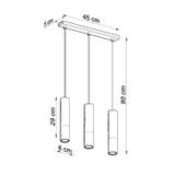 Sollux Lampa wisząca LOOPEZ 3L czarny/złoty SL.0954