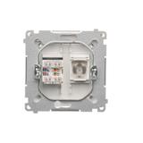 Simon Basic Gniazdo antenowe typu F + RJ45 kat.6 biały BMAFRJ45.01/11 KONTAKT