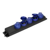 Przedłużacz warsztatowy bryzgoszczelny IP44, 5 gniazd 2P+Z IP44, schuko, przewód gumowy, H05RR-F 3x1