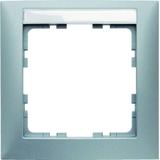 BERKER B.Kwadrat Ramka pojedyncza z polem opisowym aluminium mat 10119959 HAGER
