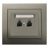 KIER Gniazdo telefoniczne podwójne niezależne - kolor satyna light