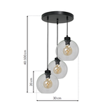 Milagro lampa wisząca Sofia Clear 3xE27 czarna MLP6582
