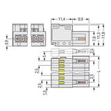 MCS-MICRO wtyk 8-bieg. j-szary raster 2,5 mm /100szt./ WAGO