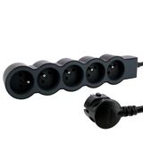 PRZEDŁUŻACZ STANDARD 5X2P+Z, Z PRZEWODEM 3.0 METRA 3X1.5 MM2 - CZARNY/GRAFITOWY, Legrand