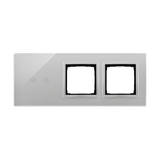 Simon 54 Touch Panel dotykowy S54 Touch 3 moduły 2 pola dotykowe poziome + 2 otwory na osprzęty S54 srebrna mgła DSTR3200/71 KONTAKT