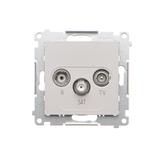 Simon 55 Gniazdo antenowe R-TV-SAT przelotowe 7dB 1x Wejście: 5 MHz÷2,4 GHz Jasnoszary mat