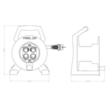 Przedłużacz zwijany jednofazowy XREEL 20 mb H05VV-F 3x1,5 (OWY) wtyczka gumowa 16A IP20 92503T48123 PCE