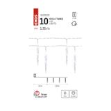 Lampki świąteczne sople 10LED 10 cm 1,35 m zimna biel IP20 timer DCGC01 EMOS