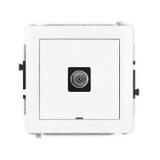 DECO Mechanizm gniazda antenowego pojedynczego TV, bez pola opisowego biały mat