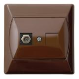 AKCENT Gniazdo antenowe typu F pojedyncze - kolor brązowy