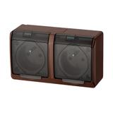 GNT HERMES 2x2P+Z IP44 brąz-dymne