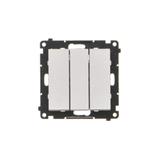 Simon 55 Przycisk zwierny potrójny szybkozłączka Aluminium mat