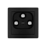 DECO Gniazdo antenowe multimedialne 3F DATA (UPC) czarny mat 12DGMU KARLIK