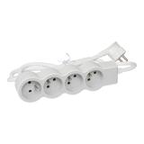 PRZEDŁUŻACZ STANDARD 4X2P+Z, Z PRZEWODEM 3.0 METRA 3X1.5 MM2 - BIAŁY/JASNOSZARY, Legrand