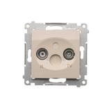 Simon 54 Gniazdo antenowe R-TV przelotowe tłumienie TV i R 10 dB kremowy