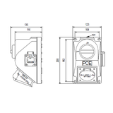 GNIAZDO Z WYŁĄCZNIKIEM COMBO-POL 16A 400V 3P+Z+N, gniazdo 230V 96061541W PCE