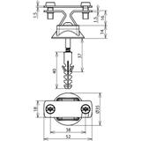 Wspornik DEHNhold do płaskownika 30x3,5 mm, z kołkiem M8x50 mm, NIRO