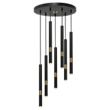 MILAGRO Lampa wisząca MONZA BLACK/GOLD 7xG9 8W