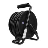 Przedłużacz bębnowy MINI, 4 gniazda 2P+Z (Schuko), metalowy stojak, polwinit H05VV-F 3x1.5mm2 - 15m OR-AE-13171(GS)/15M ORNO