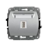 TREND Mechanizm gniazda pojedynczego USB A-A 3.0 srebrny metalik