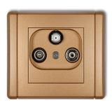 FLEXI Gniazdo abonenckie RTV-SAT końcowe (2 wejścia antenowe) złoty metalik