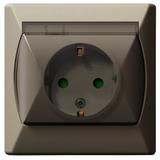 AKCENT Gniazdo bryzgoszczelne z uziemieniem schuko IP-44 z przesłonami torów prądowych wieczko przez