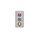 Simon Connect Płytka K45/2 złącz 3x RCA (CINCH) 225x45mm + wkłady zaciski śrubowe aluminium K105B/8 KONTAKT