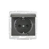 LOGI Gniazdo z uziemieniem IP44 Schuko śrubowe grafit 16A 250V 021230141 25264 KANLUX