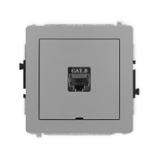 DECO Mechanizm gniazda komputerowego pojedynczego 1xRJ45, kat. 8, ekranowany, 8-stykowy, bez pola op