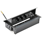 SIMON 480 TS48-730E30BK0-44 Cover 3 gn. typ E + ładow. USB A+C i płytka dla 2 złączy RJ45 keystone;