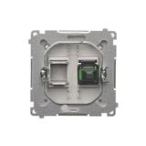 Simon Basic Gniazdo światłowodowe / optyczne pojedyncze SC/APC stal inox