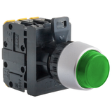 PRZYCISK WYST.PODŚW BSP ZIELONY 1 ZW1ROZ PIERŚCIEŃ NIKLOWANY