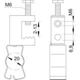 TKS 213-25, ZACISK NOŚNY 2-13MM DŁ.18-25MM