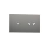 Simon 54 Touch Panel dotykowy S54 Touch 2 moduły 1 pole dotykowe + 2 pola dotykowe poziome srebrna mgła DSTR212/71 KONTAKT