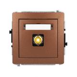 DECO Mechanizm gniazda pojedynczego RCA (typu cinch - żółty, pozłacany) brązowy metalik