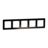 Sedna Design & Elements Ramka pięciokrotna szkło czarne efekt szkła SDD361805 Schneider