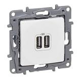 Niloe/Niloe Selection Podwójne Gniazdo Ładowania Usb 5V 2400 Ma Białe 764594 LEGRAND