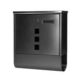 Skrzynka na listy HAITI z galwanizowanej stali z gazetnikiem i okienkami i wizytownikiem kolor czar