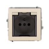 DECO Mechanizm gniazda bryzgoszczelnego z uziemieniem 2P+Z (klapka dymna, przesłony torów prądowych)