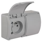 VG-Koala Gniazdo podwójne Z-ziemieniem (2x2P+Z) n/t IP44 popiel Z-lapką popiel VG 162-03 61.382 OPATÓWEK