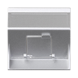 Simon Connect Płytka S500 1x RJ z osłoną skośna do adapterów MD aluminium