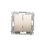 Simon 54 Łącznik krzyżowy podwójny bez piktogramu 10A 250V szybkozłączka złoty mat DW7/2.01/X/44 KONTAKT