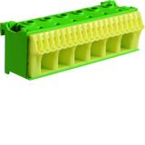 QuickConnect Blok samozacisków ochronny zielony 6x16+20x4mm2 szer. 105mm KN26E HAGER
