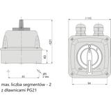 Łącznik krzywkowy 0-I 3P 63A w obudowie na kłódkę IP65 ŁUK 63-13/5  916324 ELEKTROMET