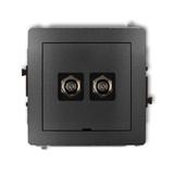 DECO Mechanizm gniazda antenowego podwójnego typu F (SAT) niklowany, bez pola opisowego grafitowy