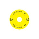 Ex9P1 H S9EN Naklejka wyłącznika awaryjnego do Ex9P1 H średnica 90mm samoprzylepna żółta EN 106807