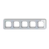 ICON Ramka uniwersalna pięciokrotna zaokrąglona - efekt szkła (ramka: szara; spód: czarny) szary