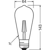 Lampa LED, klasyczny kształt bańki Edison 7W 827 230V szkło przezroczyste E27