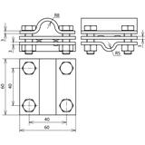Zacisk krzyżowy do drutu 8-10 mm/16 mm, stal nierdzewna NIRO